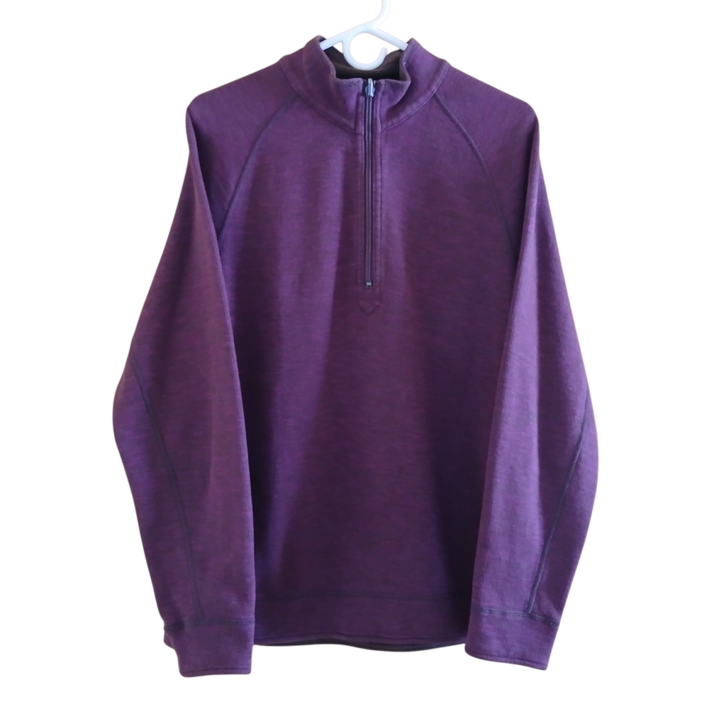 Tommy Bahama Reversible Quarter Zipup Sweater L